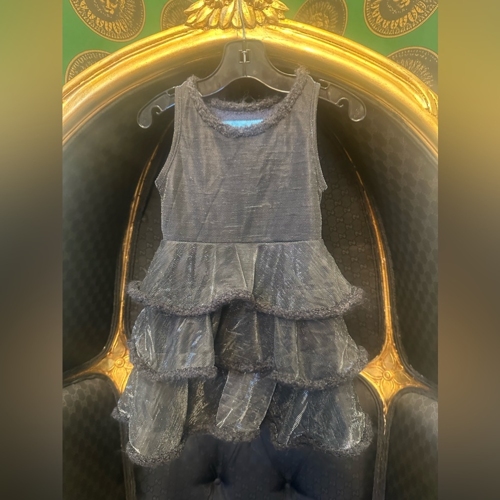LANOOSH Metallic Gunmetal Dress, Size 2, New Without Tags, Never Worn